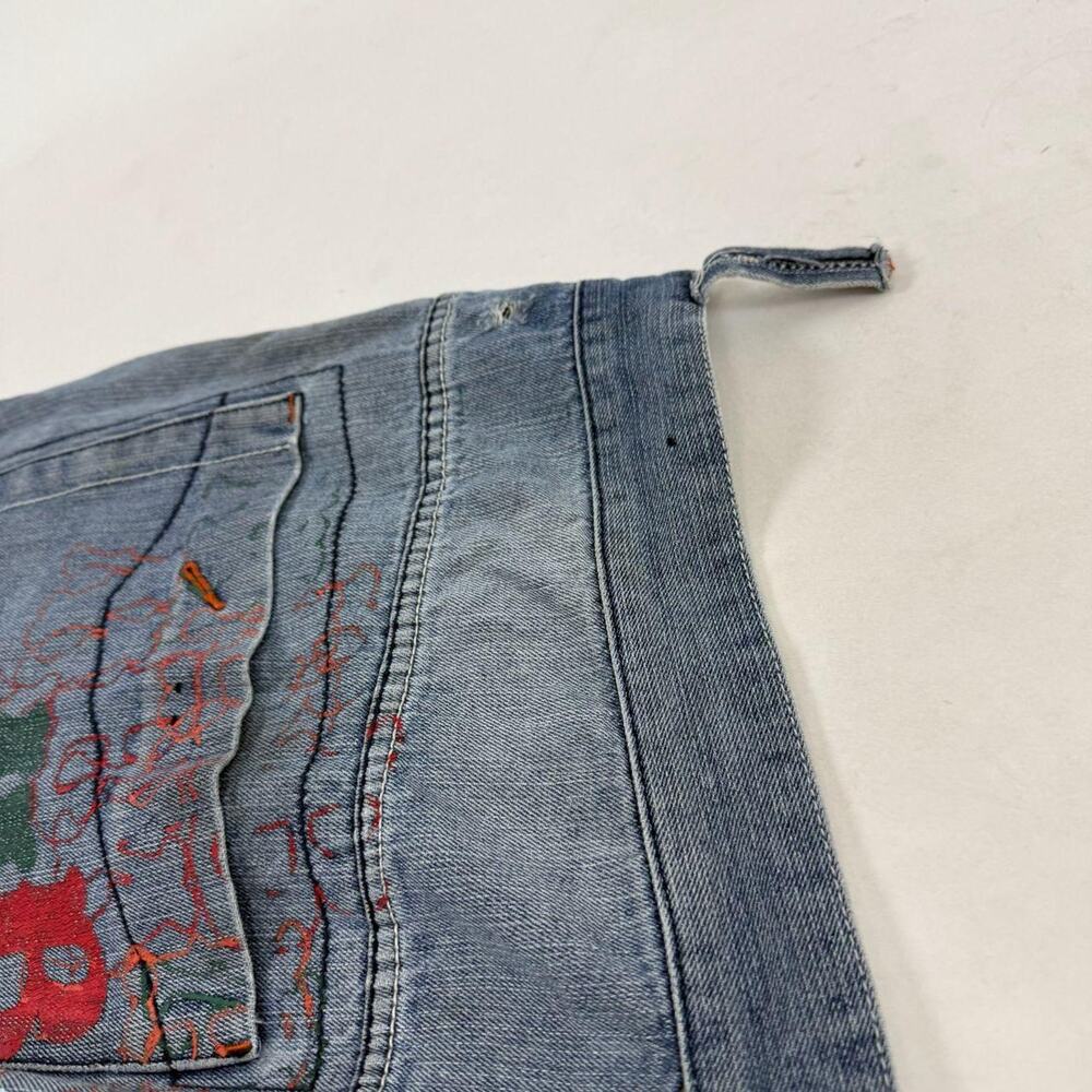 Vintage y2k rare embroidered stonewash grunge baggy wide leg jeans - Picture 7 of 7